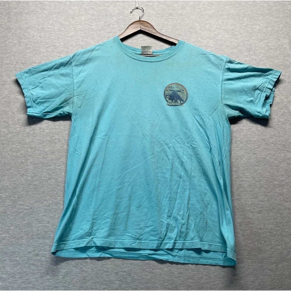 Comfort Colors T Shirt Mens Large Blue Graphic Laid Back Beach Patrol Lab Dog